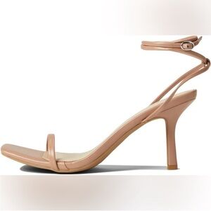 MADDEN GIRL Zest Strappy Open Square Toe Lace Up Heels, Nude Sz. 9 NEW in box